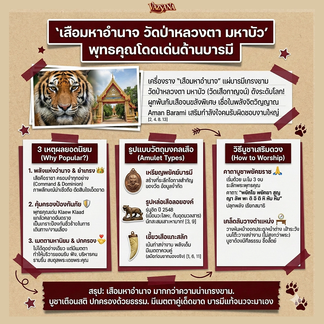 เครื่องรางเสือมหาอำนาจ เชื่อกันว่าเสริมบารมี ความเกรงขาม และคุ้มครองภัย