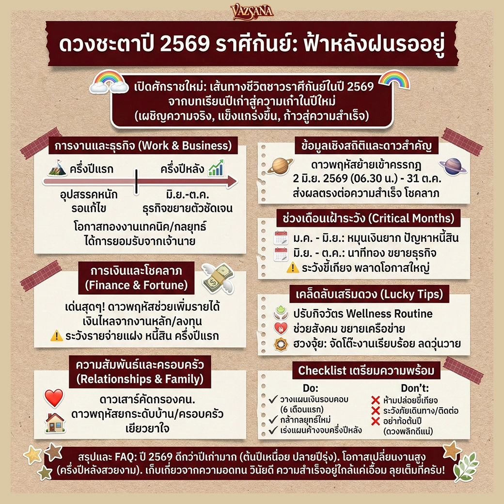 ดวงชะตาราศีกันย์ ปี 2569 การเงินและการงานเริ่มดีขึ้น